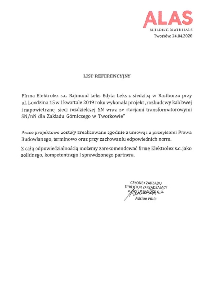 Alas rozbudowa kablowej i napowietrznej sieci