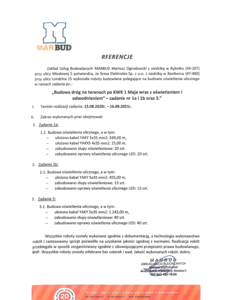 Budowa oswietlenia ulicznego